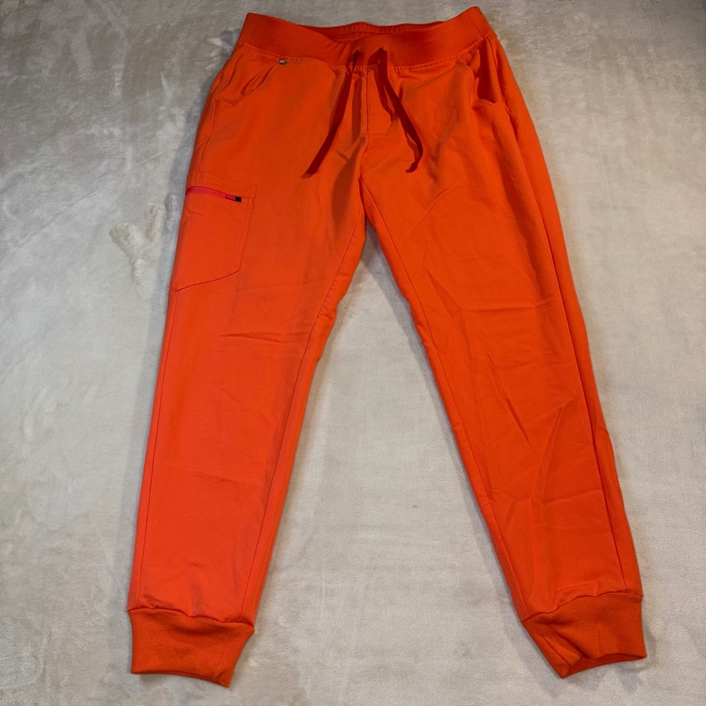 Figs Technical Collection Scrub Pants Womens Medium Sunset Orange Jogger